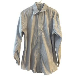Brooks Brothers 346 Slim Fit Non Iron Gingham Button Down Shirt Men 17-4 5